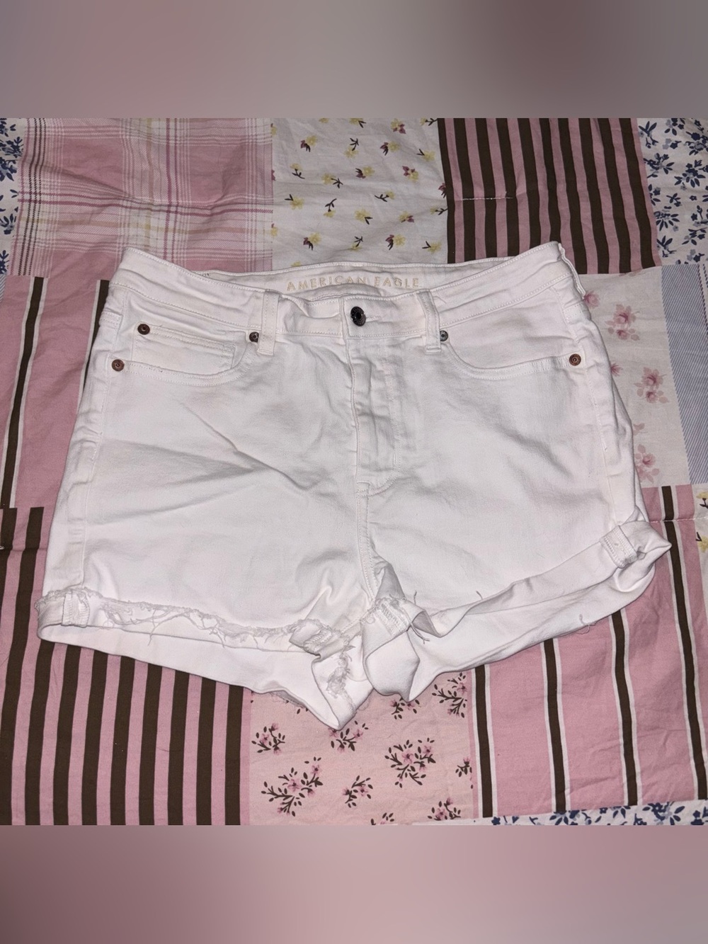 American Eagle White Denim Shorts